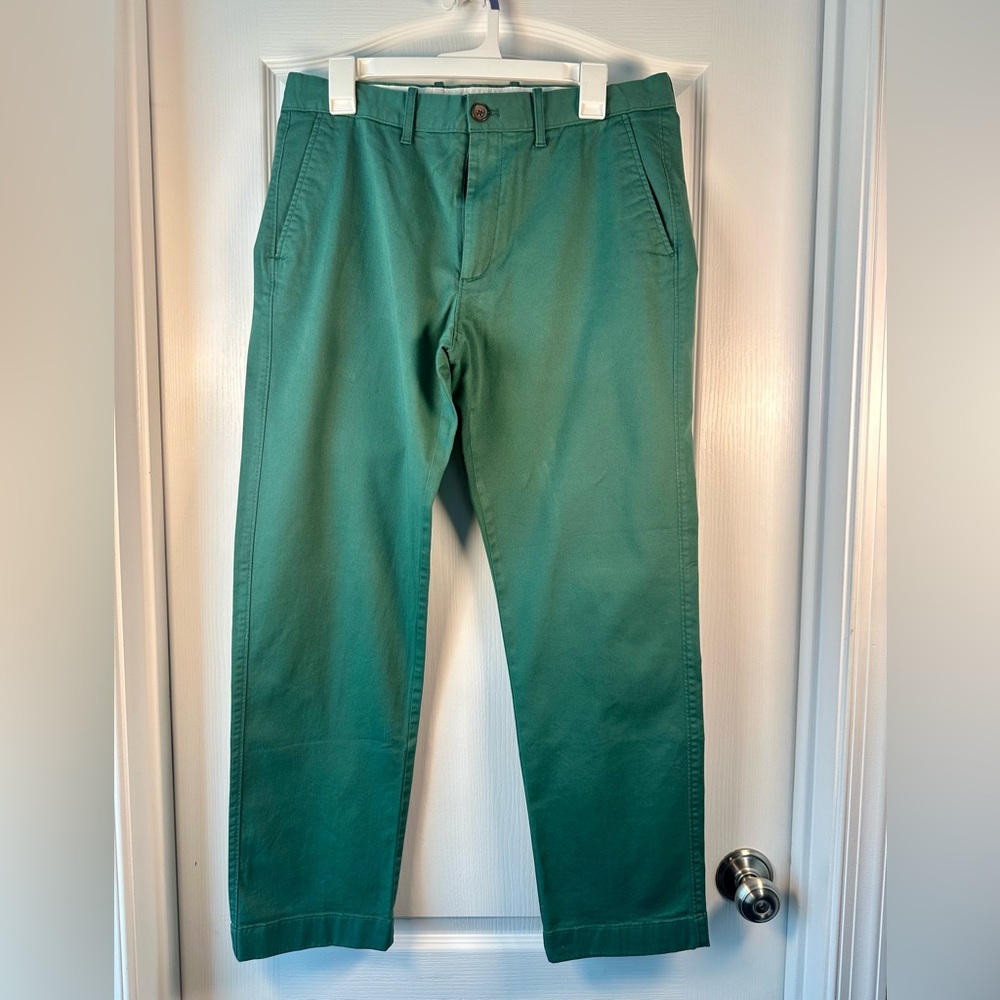 J.Crew Factory Flex Chino Pants Men’s 32x30 Straight Forest Green Casual Khakis